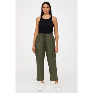 Michael Kors Pants Women's M Olive Green Cargo Elastic Waist Utility